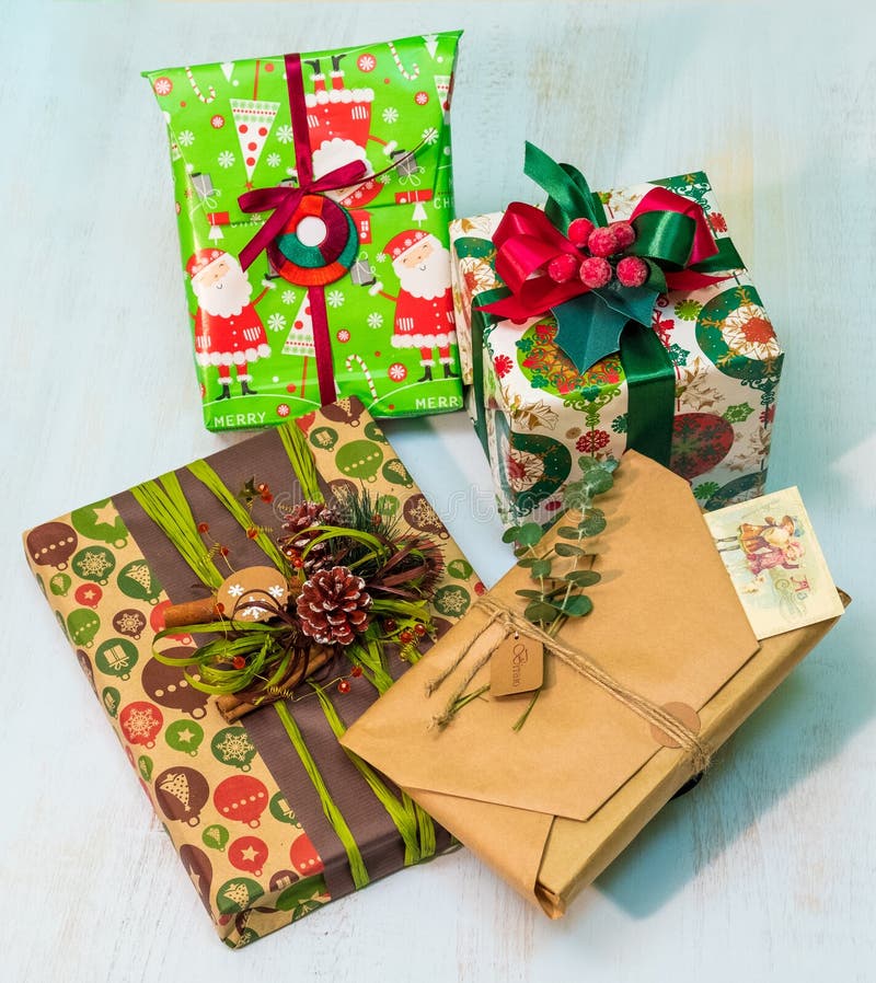 DIY Gift Wrapping Step by Step, Do it Yourself Stock Image Image of