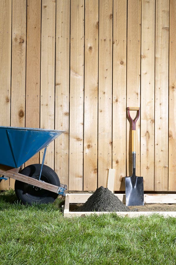 DIY, Home Concreting Project With Cement Tools Stock Photo - Image of