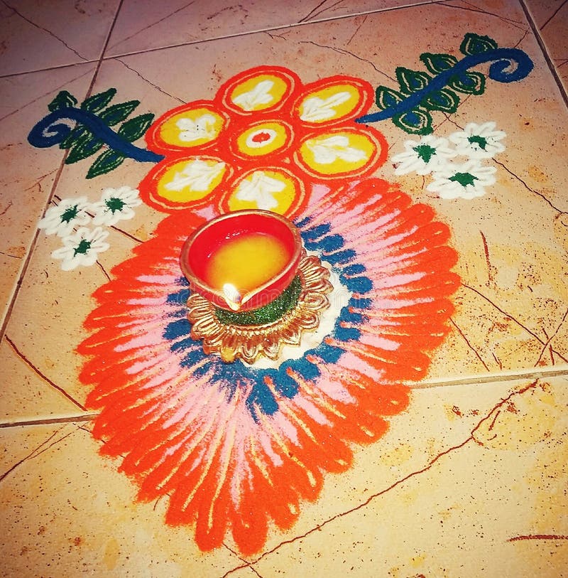 Diya Rangoli στοκ εικόνα Diya Rangoli στοκ εικόνα