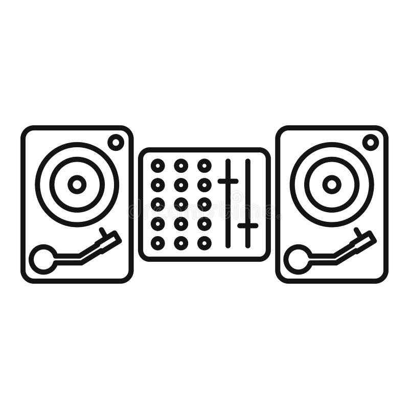 Dj Equipment Icon, Outline Style Stock Vector Illustration of club