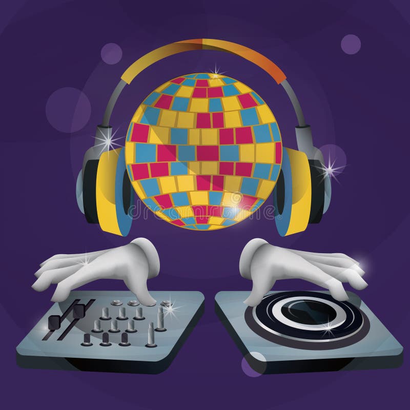 DJ Equipment. Vector Illustration Decorative Background Design Stock Illustration Illustration