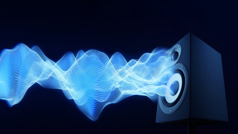 DJ-Geschäft mit Musiklautsprecherverkauf Hifitonanlage zum Kauf für solide Aufnahmestudio Professioneller Hifikabinettsprecherkas vektor abbildung