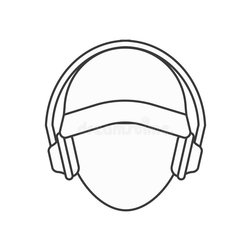 Dj with Headphones. Vector Illustration Decorative Design Stock Vector