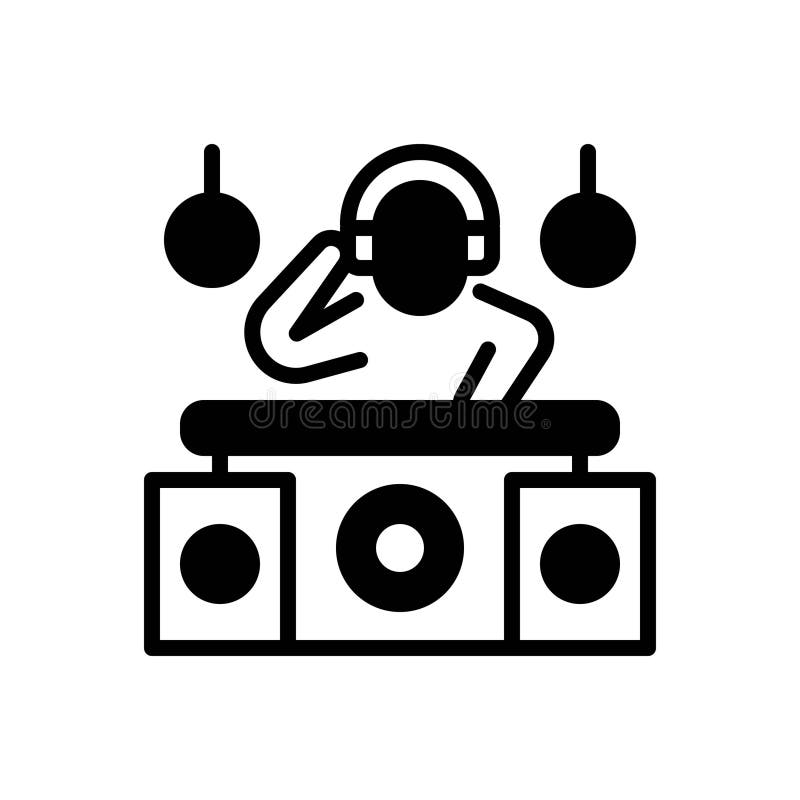Black solid icon for Dj, pleasure and concert royalty free illustration