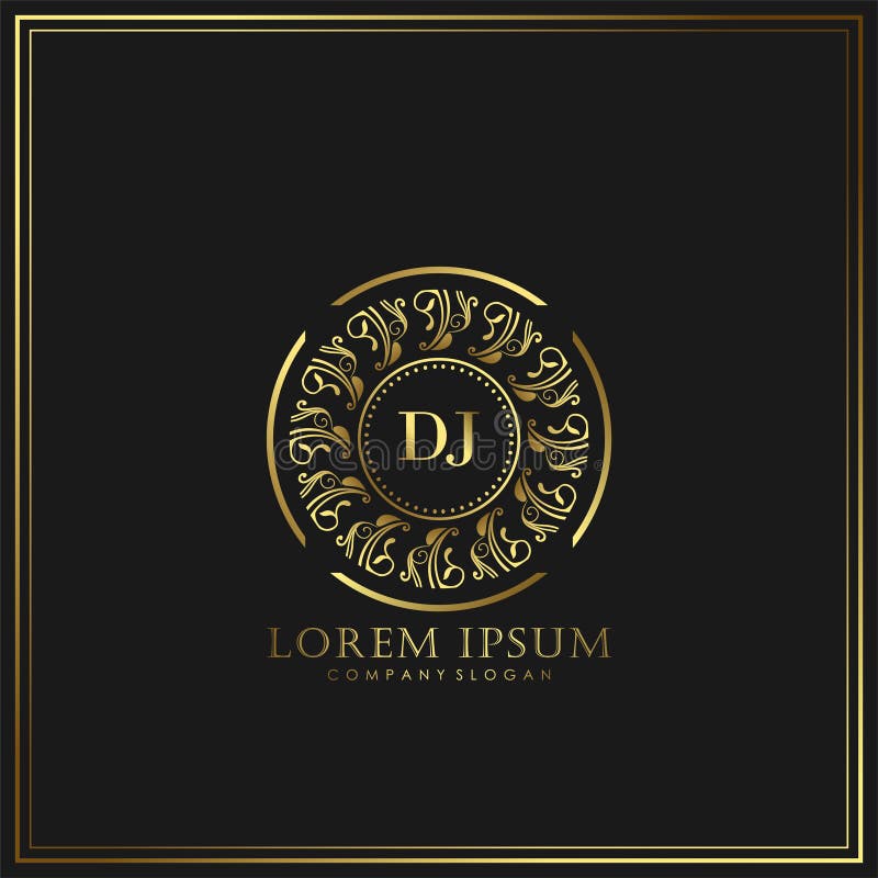 DJ Initial Letter Luxury Logo Template in Vector Art for Restaurant ...
