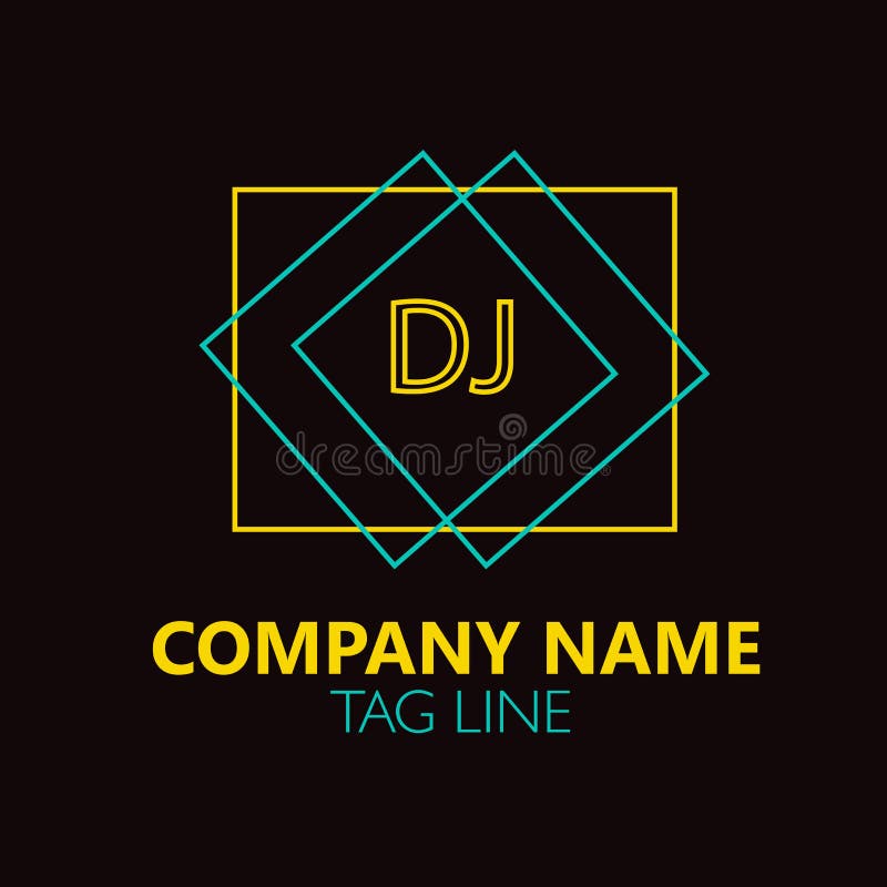 DJ Letter Logo Design. stock vector. Illustration of background - 87746823