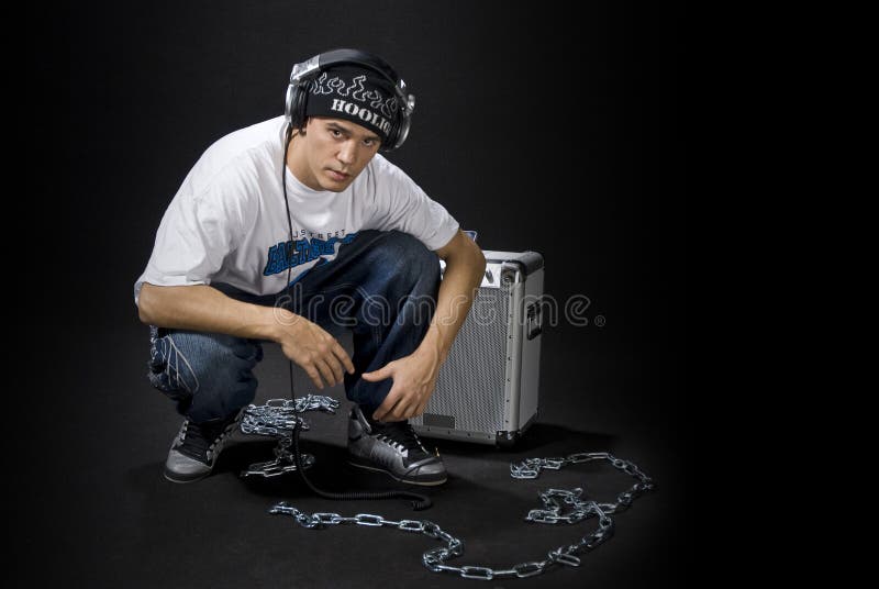 DJ with loudspeaker