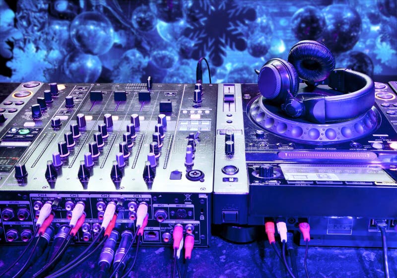 Dj mixer with headphones stock image. Image of professional 31201789