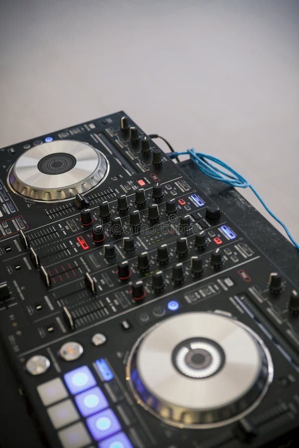 Dj mixer on the set stock image. Image of deck 92894123