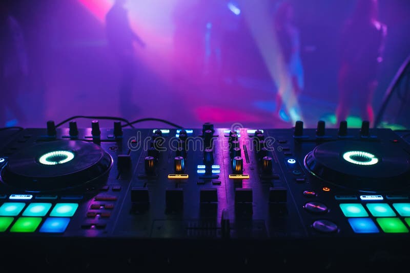 DJ Mixer on the Table Background the Night Club Stock Image - Image of  entertainment, booth: 141313923