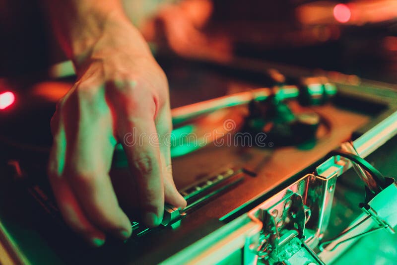 Dj Mixer and Vinyl Player at Club. Soft Focus. Stock Photo Image of