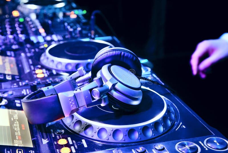 Dj mixes the track royalty free stock photography