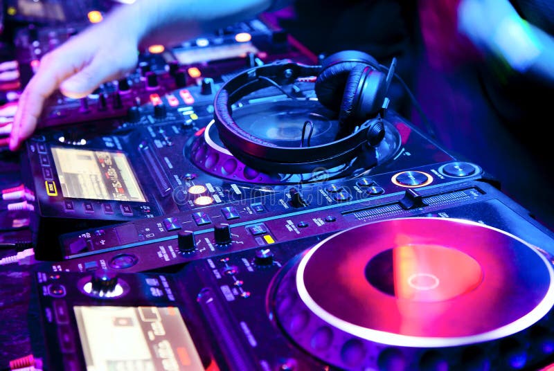 Dj mixes the track royalty free stock image