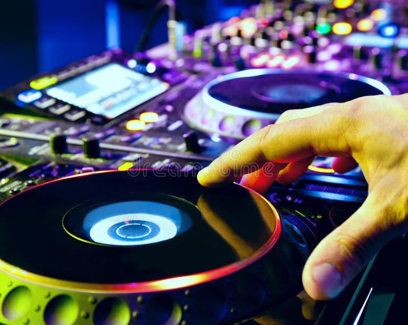 Dj mixes the track royalty free stock image