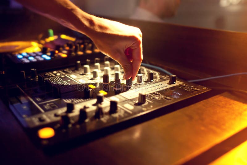 DJ Mixing Music on Console at the Night Club Stock Image Image of music, clubbing 123063401