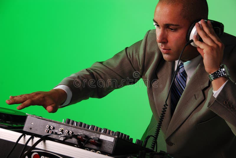 DJ playing music. stock photos
