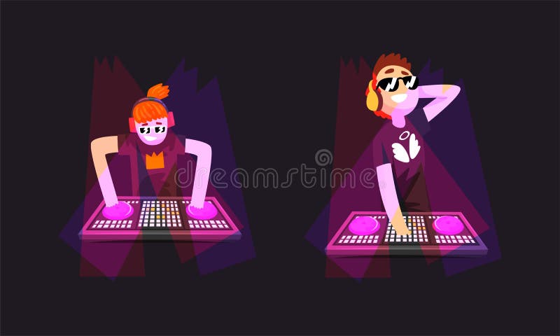 Dj Playing Progressive Music Set, Dj Making Modern Music at Electronic  Mixing Console Cartoon Vector Illustration Stock Vector - Illustration of  musical, person: 224866307