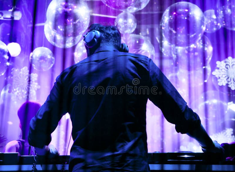 Dj playing the track royalty free stock photography