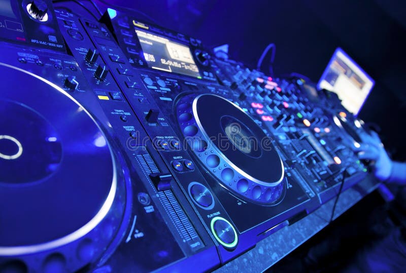 Dj playing the track royalty free stock photography