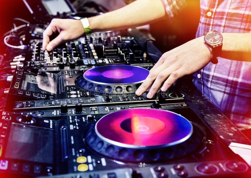 Dj playing the track royalty free stock image