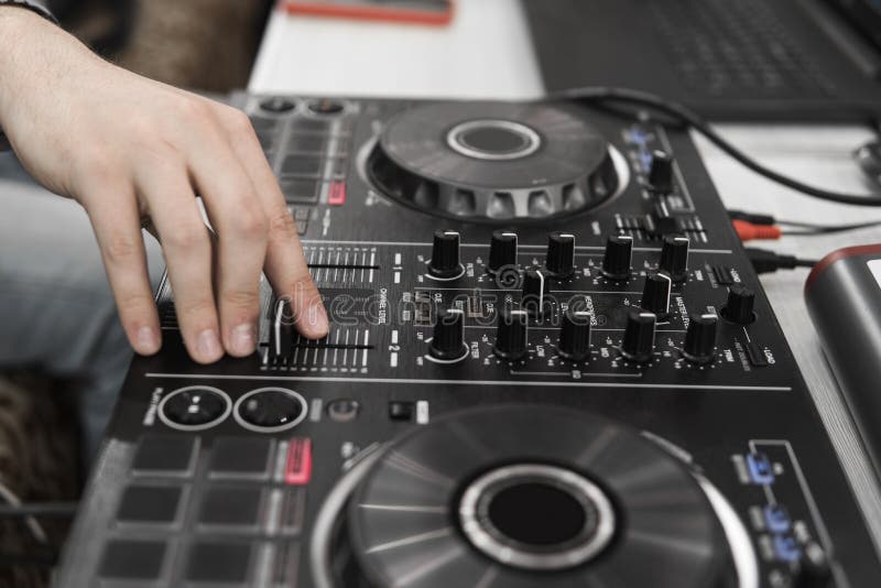 DJ Remote Control. Dj Audio Controller. Electronic Turntable. Stock Image Image of board
