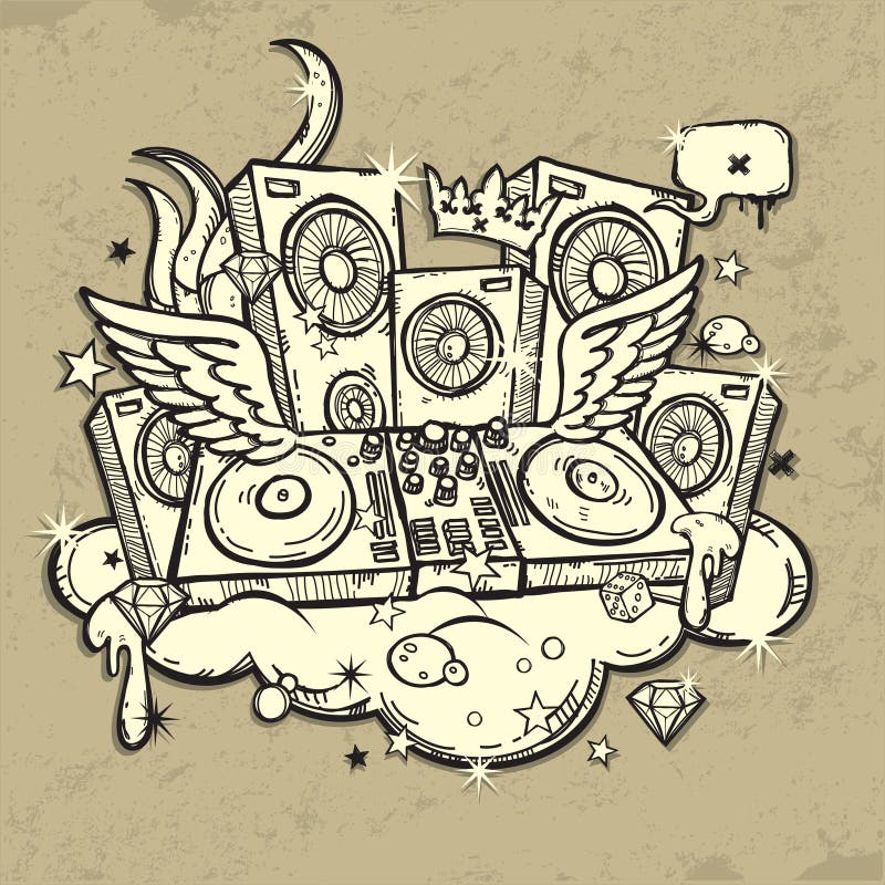 Sketch Djs Stock Illustrations – 13 Sketch Djs Stock Illustrations