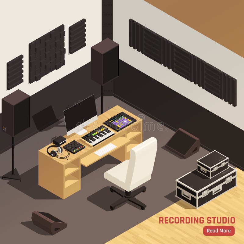 Dj Studio Isometric Composition