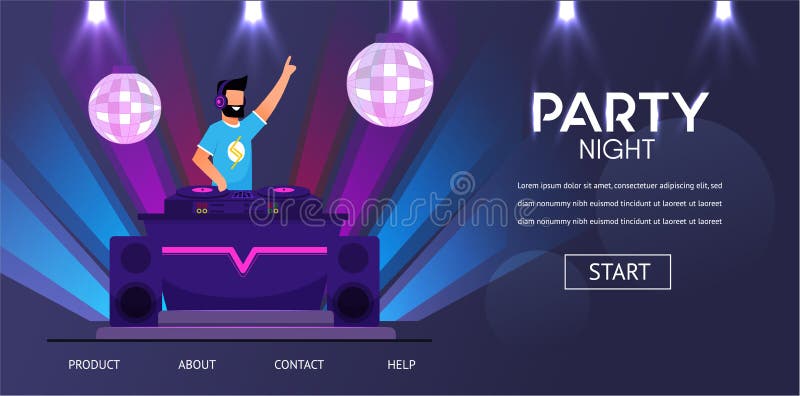 DJ w hełmofonach przy noc klubem Bawi się sztuki muzykę ilustracja wektor DJ w hełmofonach przy noc klubem Bawi się sztuki muzykę ilustracja wektor