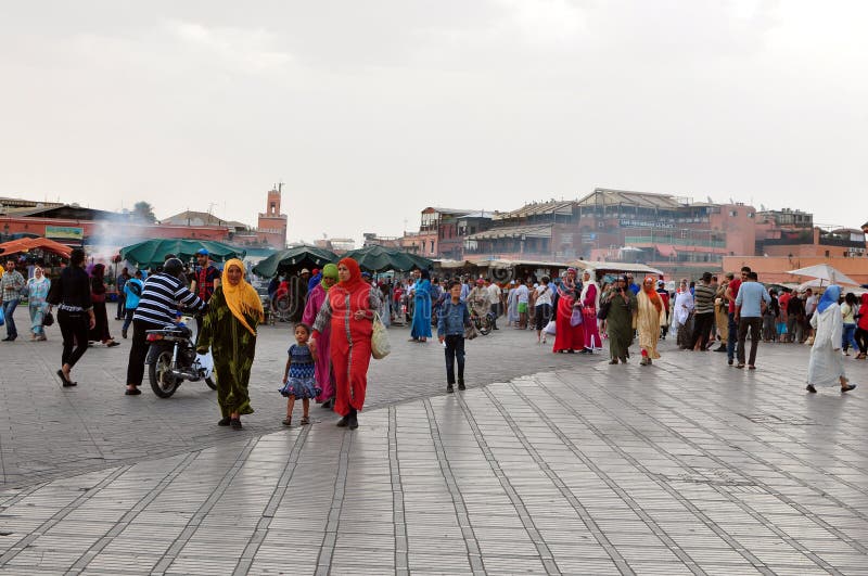Marrakech city morocco Djemaa El-Fna square landmark 04.06.2015