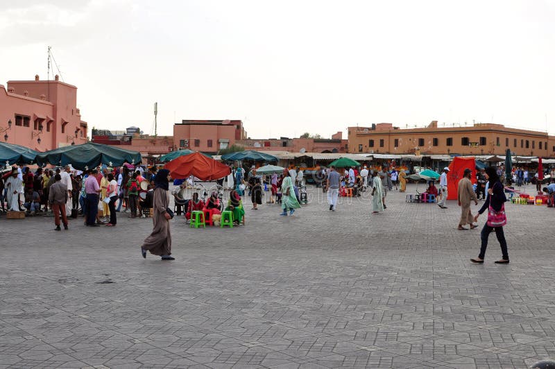Marrakech city morocco Djemaa El-Fna square landmark 04.06.2015