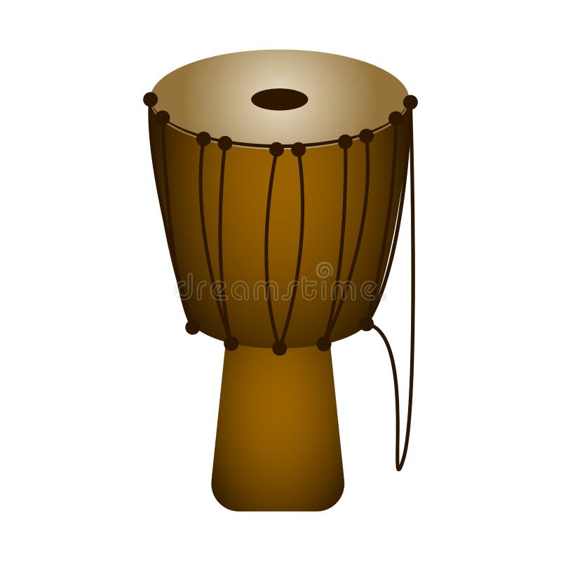 Esquema Aislado Del Djembe Instrumento Musical Ilustración del Vector