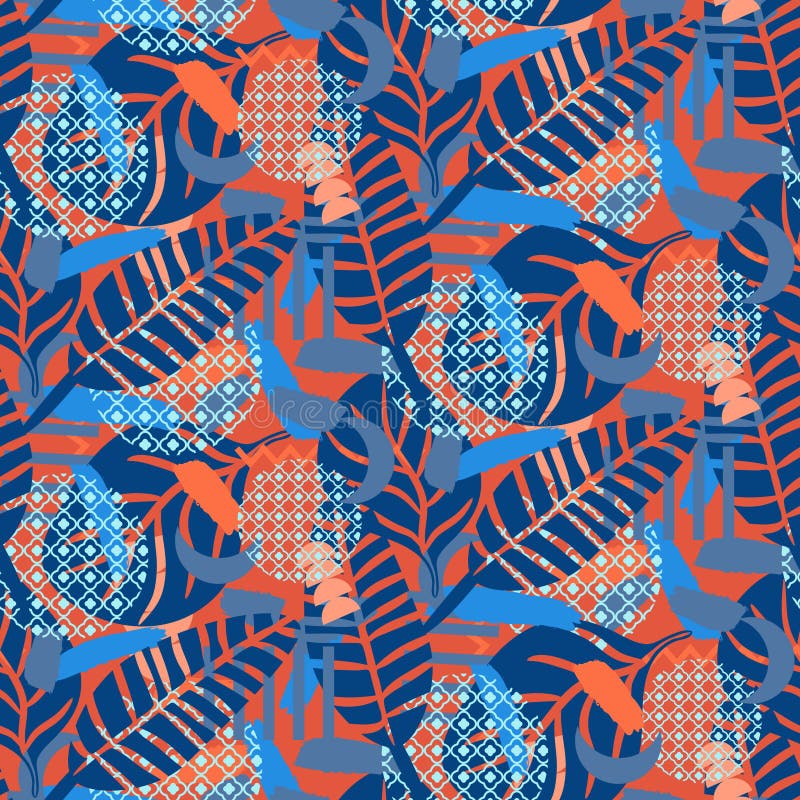 Djungelmodell Rött och blått abstrakt begrepp texturerad vektorbakgrund royaltyfri illustrationer Djungelmodell Rött och blått abstrakt begrepp texturerad vektorbakgrund royaltyfri illustrationer
