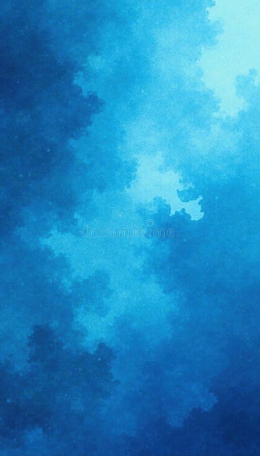 Djup blå azure-vattenfärg, eterisk bakgrundsillustration Lugn stock illustrationer