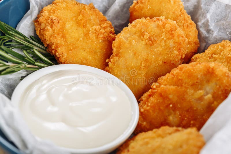 Djup Fried Crispy Chicken Nuggets närbildmakro fotografering för bildbyråer Djup Fried Crispy Chicken Nuggets närbildmakro fotografering för bildbyråer
