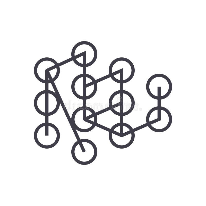 Djup lärande linjär symbol för begrepp, tecken, symbol, vektor på isolerad bakgrund royaltyfri illustrationer Djup lärande linjär symbol för begrepp, tecken, symbol, vektor på isolerad bakgrund royaltyfri illustrationer