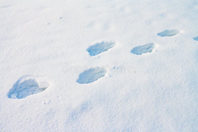 Djupa mänskliga fotspår i snö royaltyfri fotografi Djupa mänskliga fotspår i snö royaltyfri fotografi