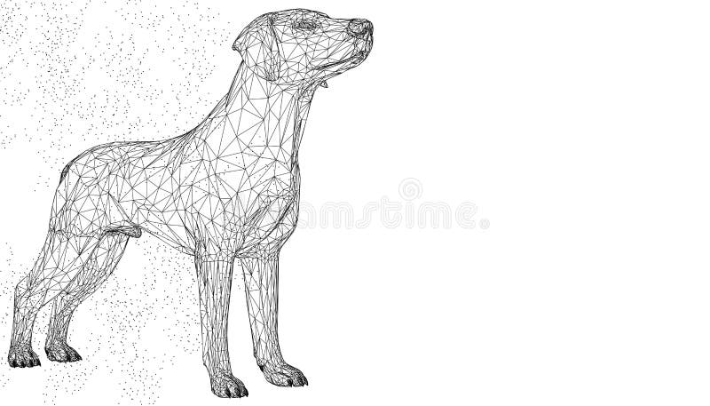 Dog cute 3d vector illustration animal. Abstract wirframe polygon triangle geometric background. Low poly blue line mesh futuristic shape. Space dot creative concept sketch. Funny doggy. Dog cute 3d vector illustration animal. Abstract wirframe polygon triangle geometric background. Low poly blue line mesh futuristic shape. Space dot creative concept sketch. Funny doggy.