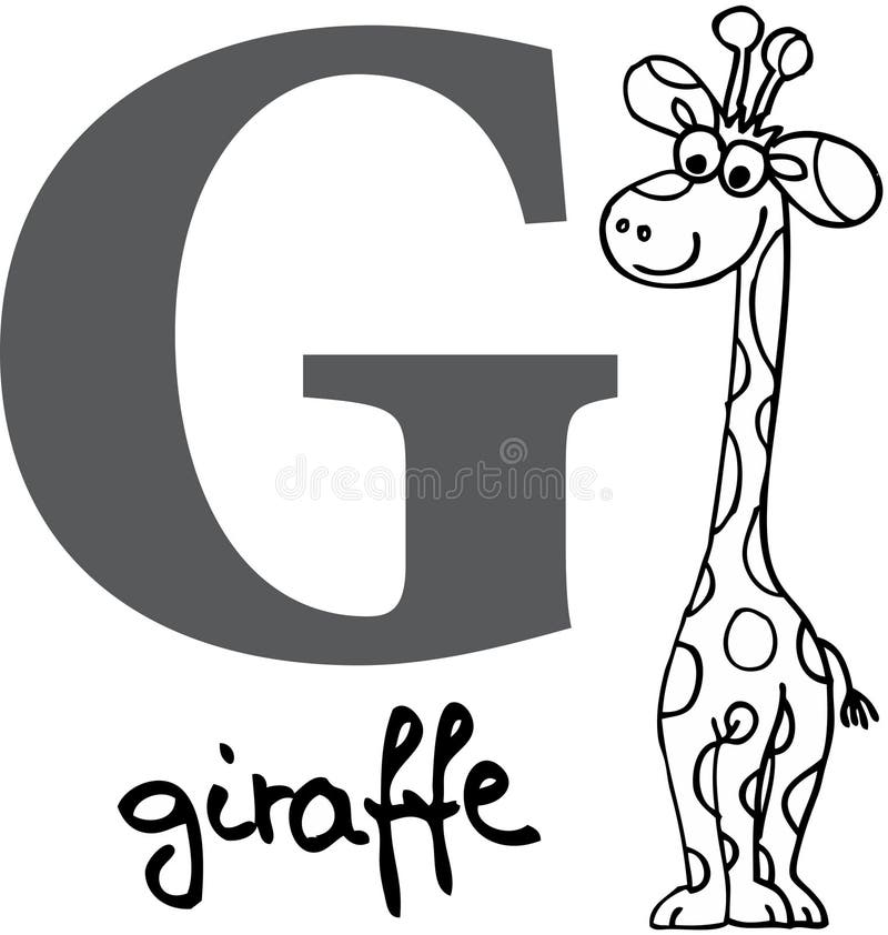 djur G-giraff för alfabet