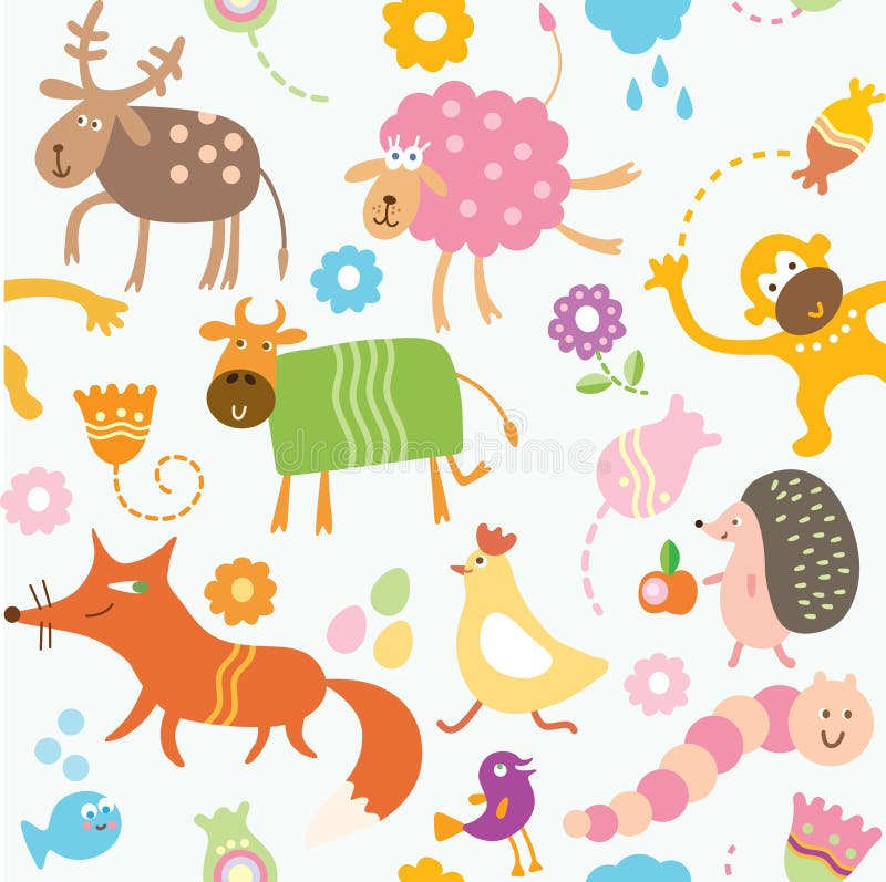 djurungar mönsan seamless stock illustrationer djurungar mönsan seamless stock illustrationer