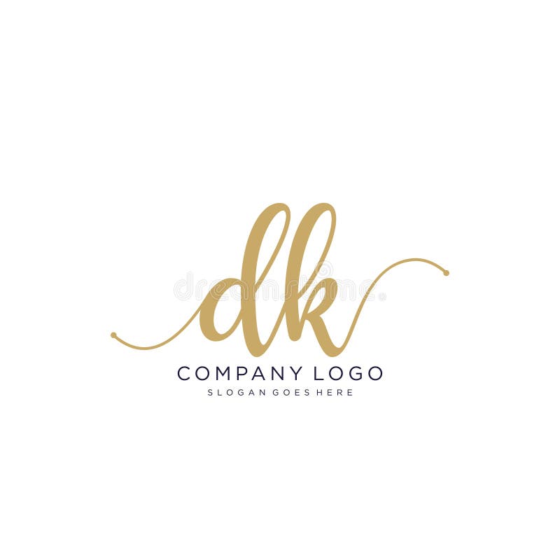 DK Initial Handwriting Logo Template Vector. Stock Illustration ...