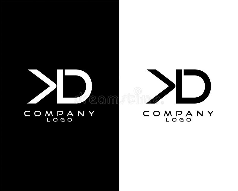 DK, KD modern letter logo design with white and black color that can be used for business company.