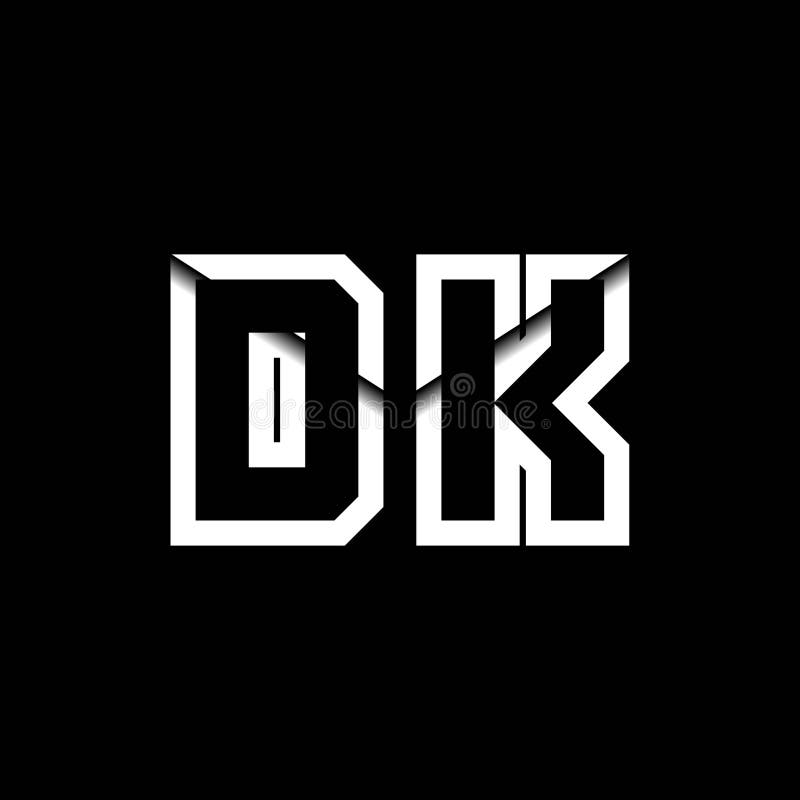 DK Monogram Envelope Shape Style vector illustration