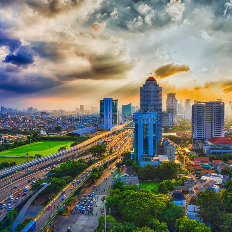 DKI Jakarta City Indonesia at Afternoon Cloudy Sky Editorial Stock Image -  Image of right, monument: 183512629