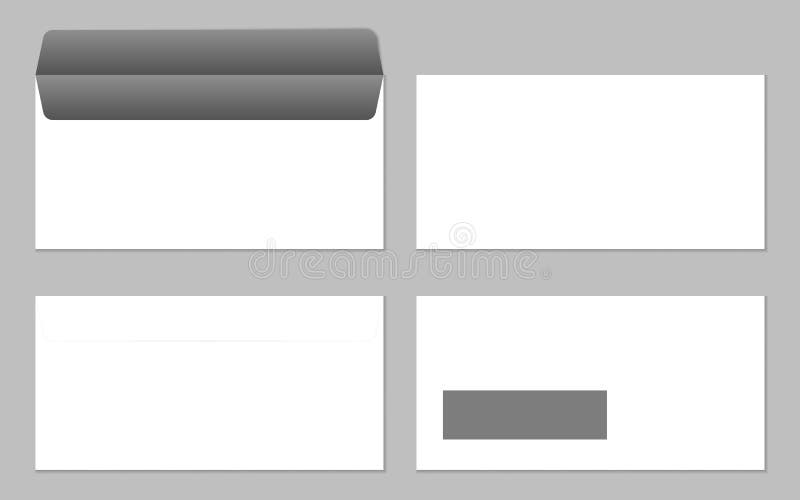 Download DL Envelopes Mockup Front And Back View, Vector Illustration Stock Vector - Illustration of mock ...