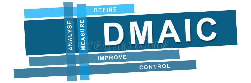 DMAIC Blue Stripes Horizontal stock illustration DMAIC Blue Stripes Horizontal stock illustration