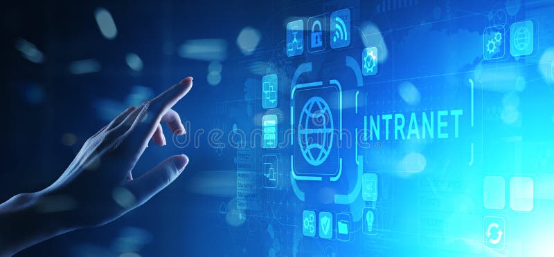 DMS del sistema di gestione di documenti di comunicazione corporativa di affari di intranet Concetto di tecnologia di cybersecuri fotografia stock libera da diritti