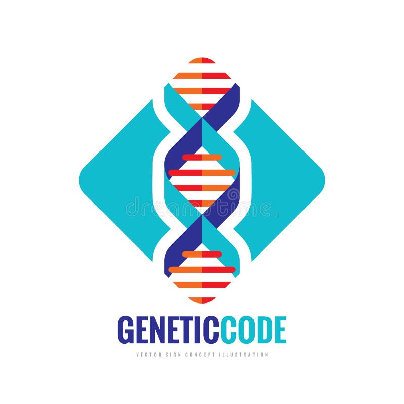 DNA-Biotechnologie - vector het conceptenillustratie van het embleemmalplaatje Medisch wetenschaps creatief symbool Menselijke bi