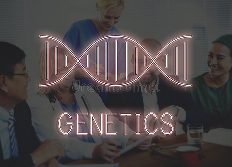 DNA symbol and chromosome genetics concept