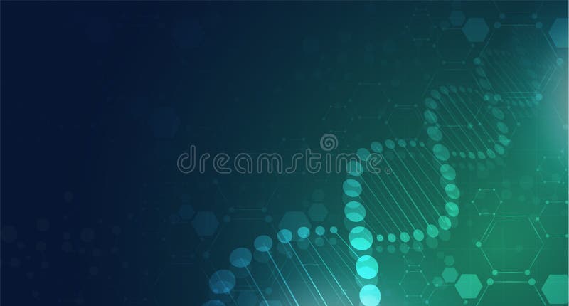 DNA digital, sequence, code structure with glow. Science concept and nano technology background. vector design royalty free illustration