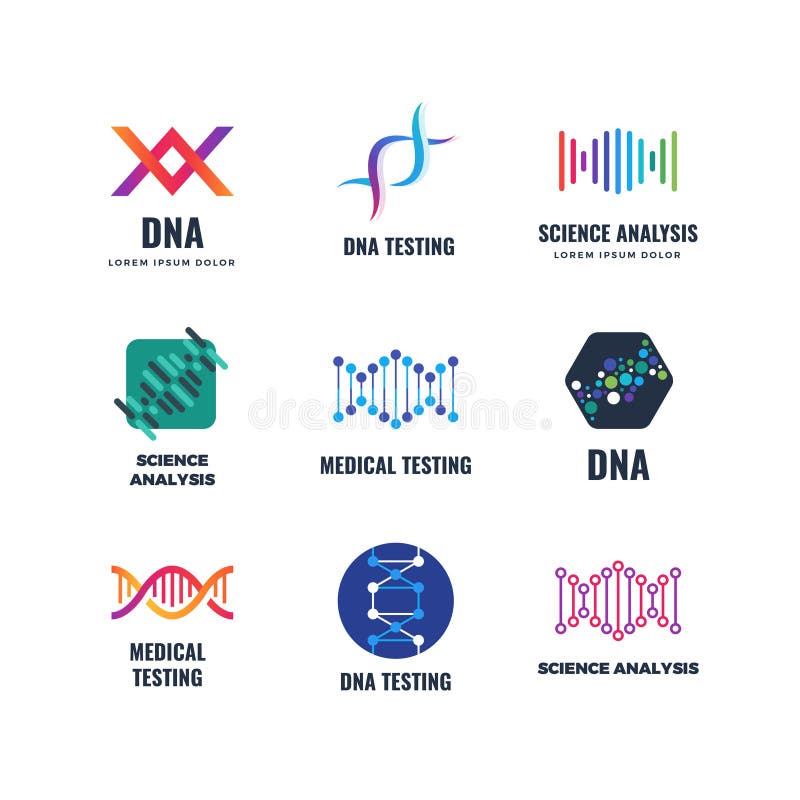 DNA-embleem van de de wetenschapsgenetica van codebiotech het vector De biotechnologieemblemen van de schroefmolecule